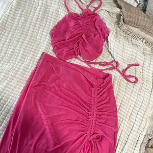 HOT PINK TWO PIECE VACATION SET